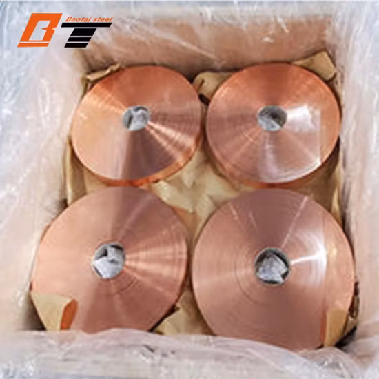 Haotai Copper Strip & Copper Foil C11000 C10200 C12000 C17200 0.01mm - 1mm Thickness 99.9% Pure for Brazing